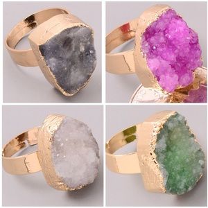 Sparkling Druze Stone perfection Ring